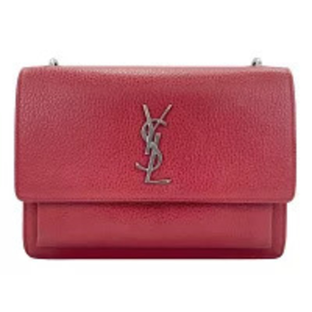 Saint Laurent Yves Leather Sunset Shoulder Bag Wine Red